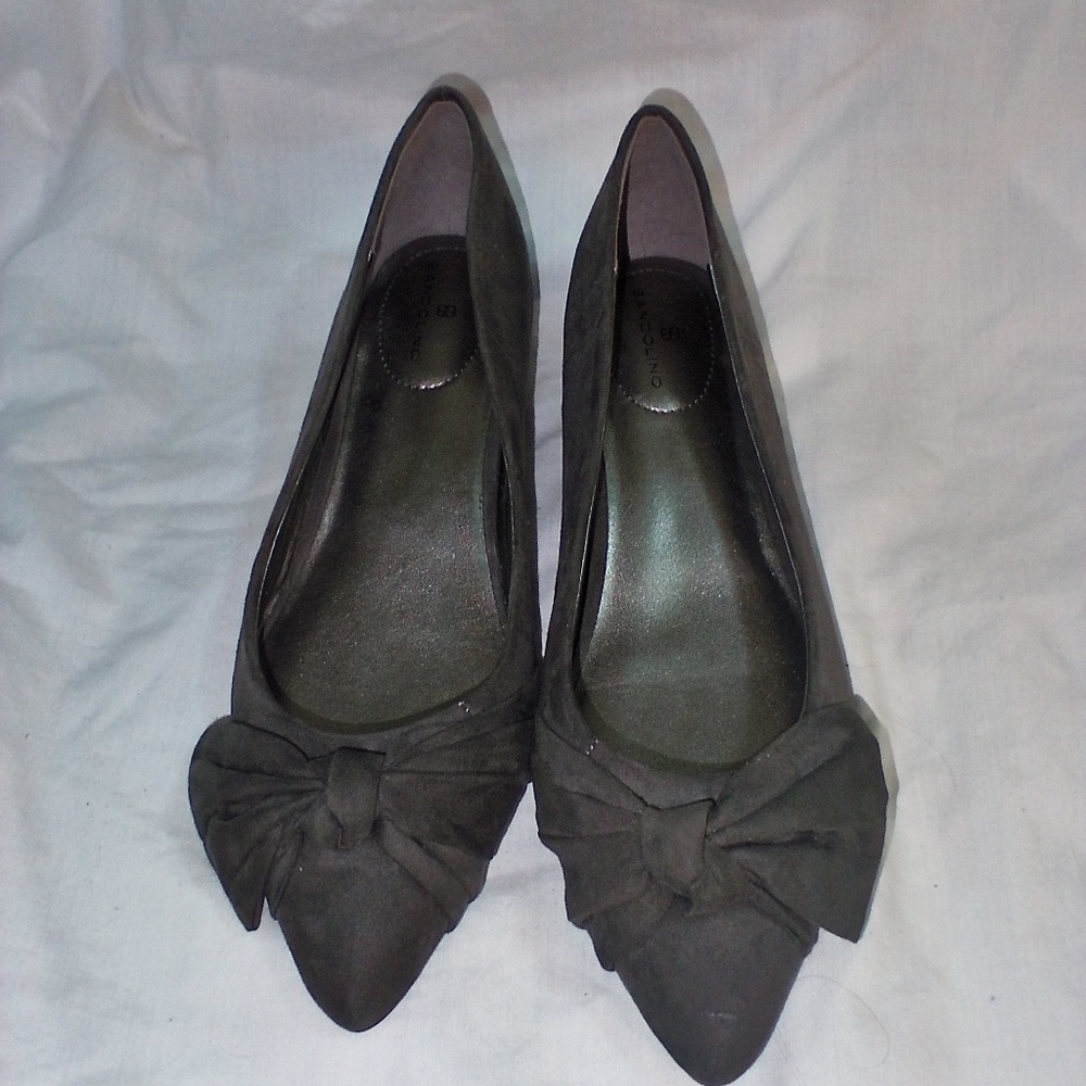 Grey Suede Bow Heals